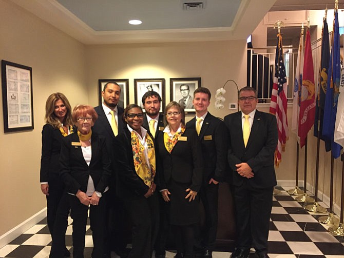 Back row, from left: Anna Gomes, Alex Aleman, Thomas Doherty, Branham Mann, Robert Damitz; front row, from left: Lesel Frinks, Brittany Smith, and Dr. Dana Neese.
