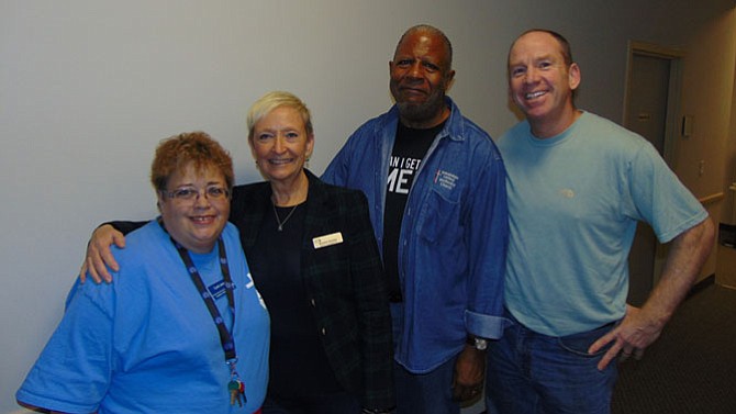 At the kickoff of the FACETS' Hypothermia Prevention and Response Program at Annandale United Methodist Church are (from left): Cyndi Jones, FACETS point of contact; Brenda Dushko, FACETS development director; the Rev. Dr. Clarence Brown Jr., pastor of Annandale United Methodist Church; and Joe Fay, FACETS' executive director. 