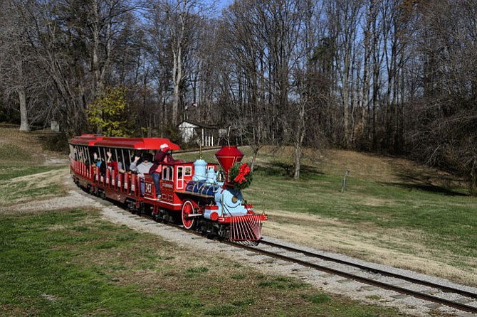 All aboard for a train ride on the Holiday Express. 