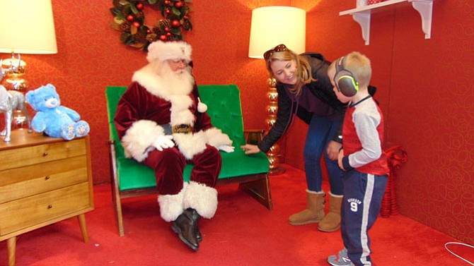 Aiden George of Lorton visits Santa with mom Rachel. 