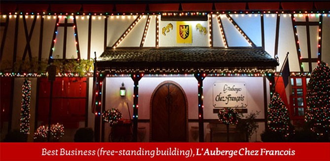 L’Auberge Chez François restaurant on Springvale Road won last year’s contest in business category.