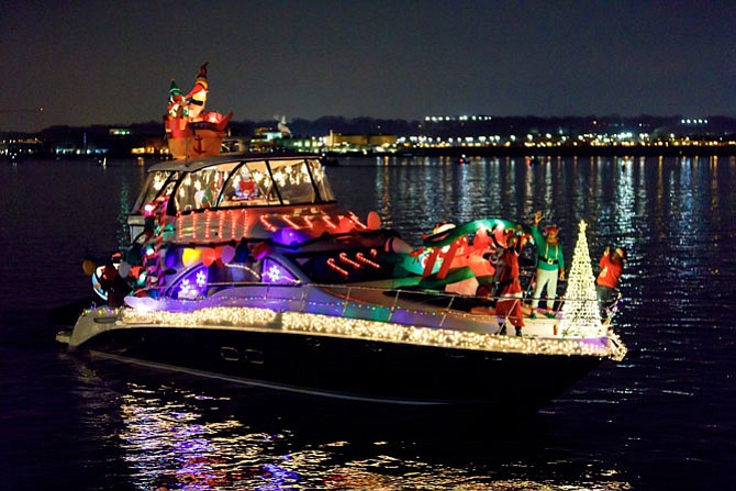 The powerboat Kairos took home Best Theme honors Dec. 2 in the 18th annual Holiday Boat Parade of Lights on the Potomac River. More than 50 boats participated in the mile-long parade of illuminated vessels along the Alexandria waterfront.