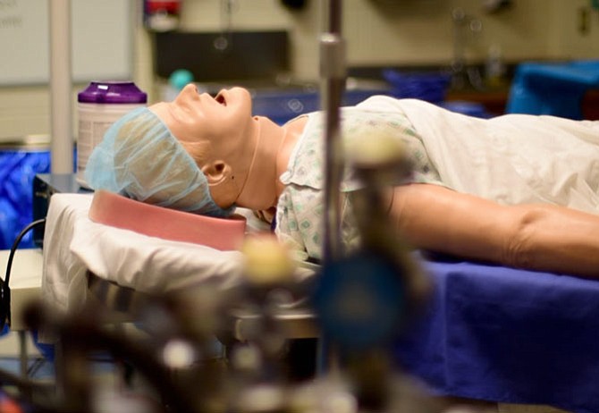 A practice patient for the T.C. Williams’ Health & Medical Sciences Academy.