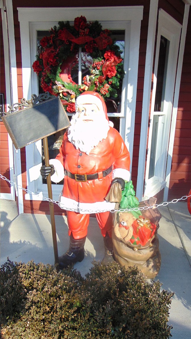 The Santa display in front of Trattoria Villagio in downtown Clifton on Main Street. 