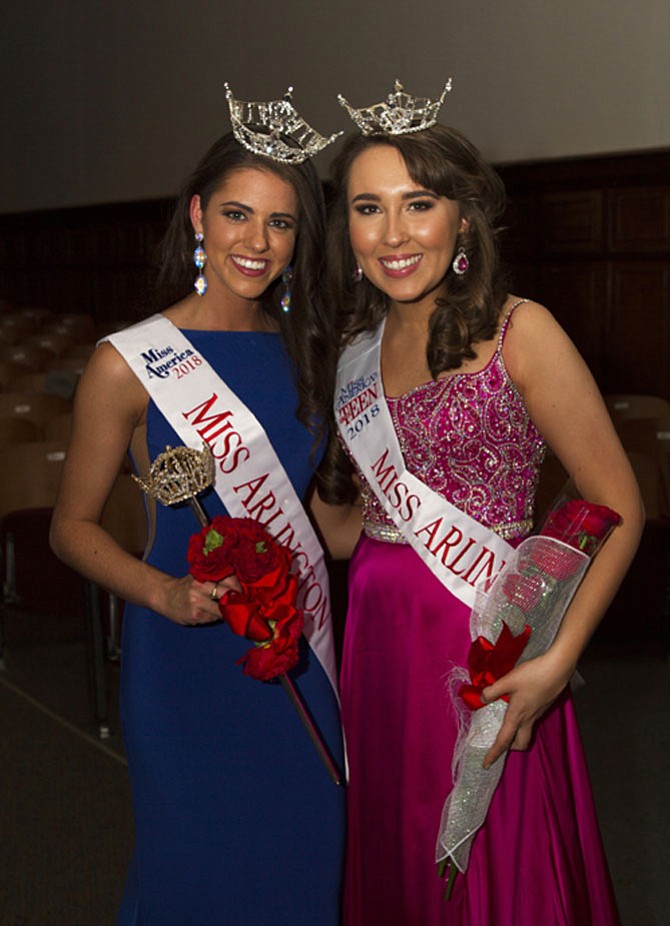 Winners of the 2018 Miss Arlington Scholarship Pageant & Miss Arlington’s Outstanding Teen Pageant that took place at Swanson Middle School in Arlington on Dec. 9 are (from left) Emili McPhail, a senior at Hollins University in Roanoke, Va., was crowned Miss Arlington. McPhail’s community service platform is Ending Hunger in the U.S.  Morgan Rhudy, a sophomore at James River High School at the Center for Leadership and International Relations in Midlothian, Va., was crowned Miss Arlington’s Outstanding Teen. Rhudy started a nonprofit called Girl Power Grants in 2015 that encourages girls to give back to nonprofits in central Virginia. See www.missarlington.com.