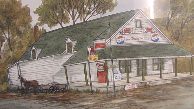 An artist's rendering of Carson's Trading Post in Burke.