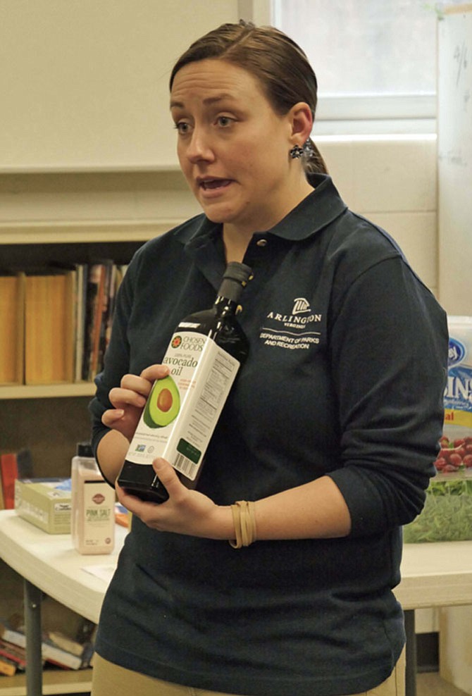 Tori Gwilliam demonstrates how to make a barley salad with avocado oil. She says it is pretty expensive so you may not want to buy it but "I thought you might like to taste something different."