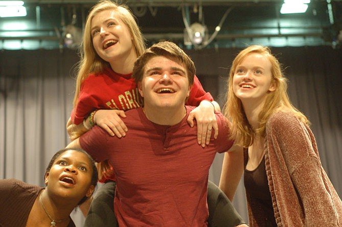 Grace, Ugly, Ida and the Cat look toward bright futures once they’re reunited and home at last. (From left) are Tatiana Jones (Grace/Bullfrog), Craig Goeringer, Samantha Price and Eila Nash.
