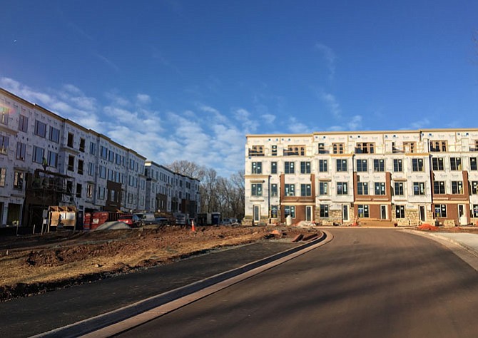 Townhouse construction is underway at the Preserve at Westfields.