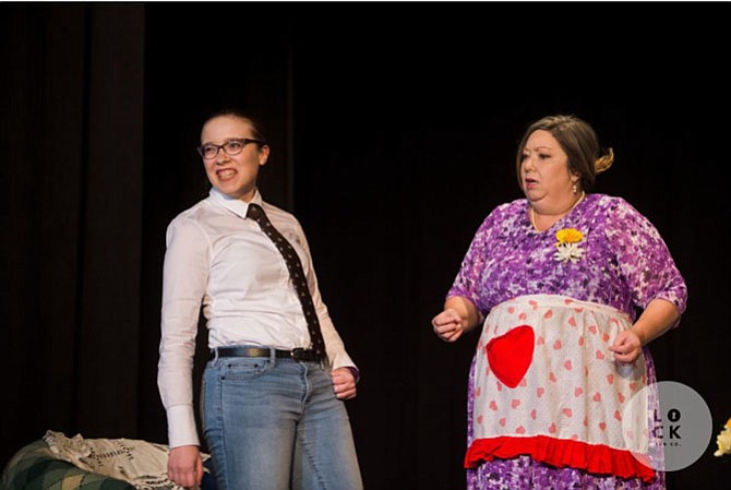 Sarah Cusenza stars as Ginny and Sally Cusenza as Amanda in “For Whom the Southern Belle Tolls.”