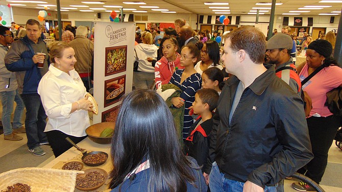 The crowd watches a demonstration at Mars American Heritage Historic Chocolate.