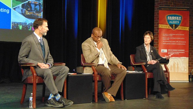 The Q&A Session with Mount Vernon District Supervisor Dan Storck, County Executive Bryan Hill, and Board Chairman Sharon Bulova.