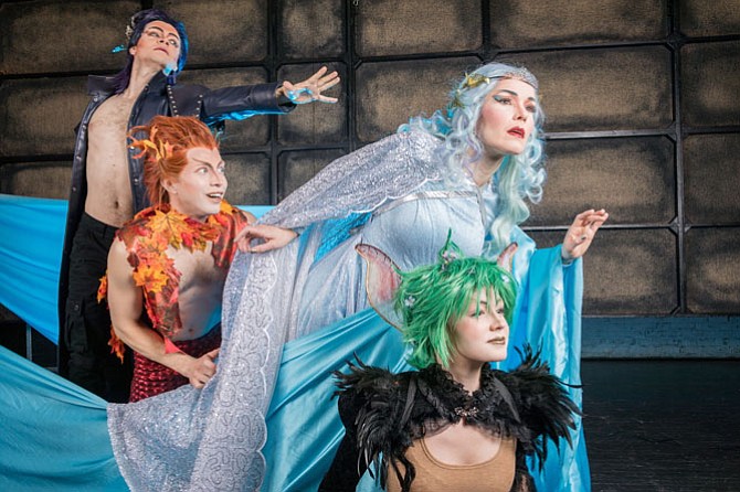 From left: Owen Willetts as Oberon, Morgan White as Puck, Heather Buck as Tytania and Hannah Ramsbottom as Peaseblossom in Virginia Opera’s “A Midsummer Night’s Dream.”