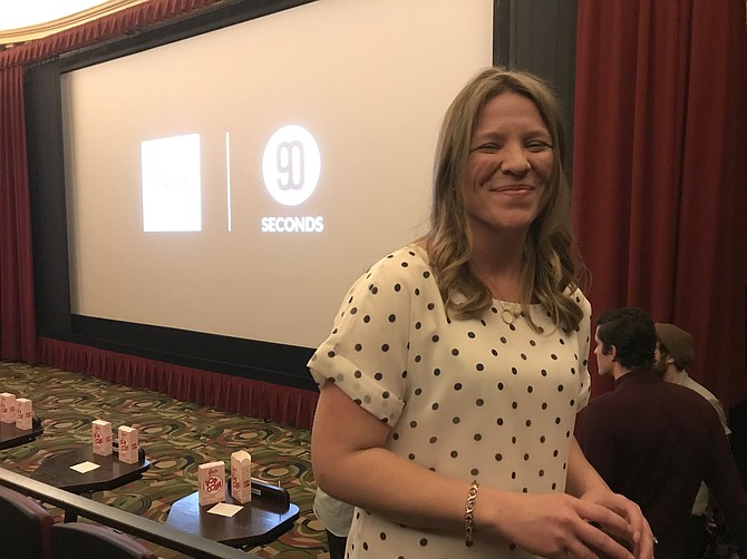 Pamela Mathieson of Burke Commons at the Uber & 90 Seconds Short Film Festival held in San Francisco.