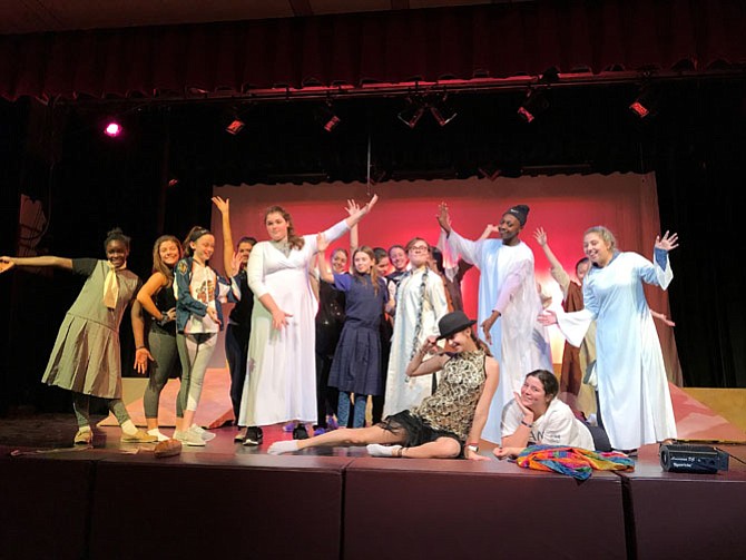 The cast of Connelly School of the Holy Child’s “Joseph and the Amazing Technicolor Dreamcoat.” 