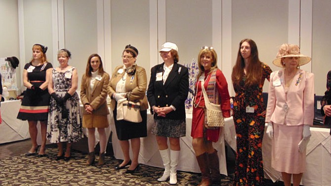 The DAR Fashion Show models line up after the show.