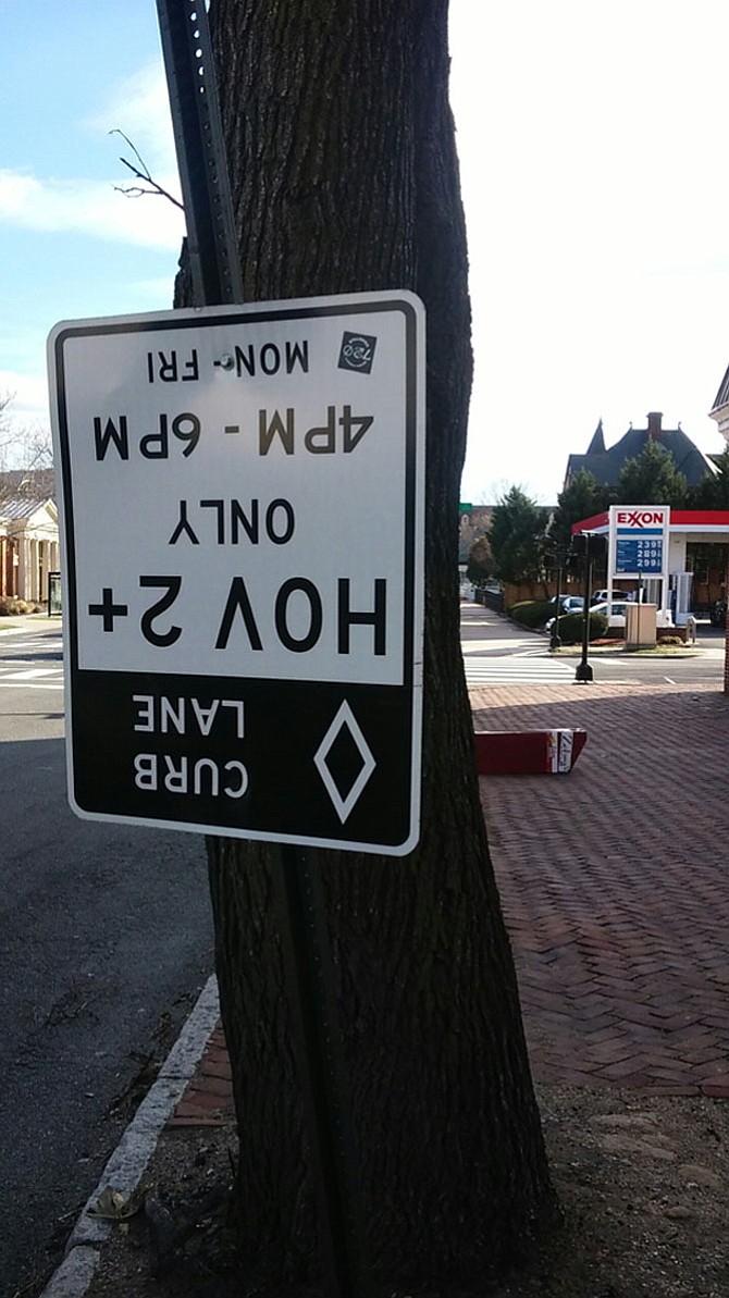 A sign along the 400 block of South Washington Street at 3:24 p.m. on Friday, March 2.