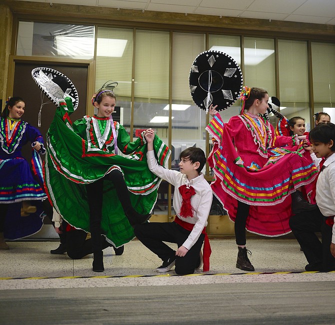 Dancers from Nottingham Elementary School perform “Mexican Hat Dance” during National Foreign Language Week.