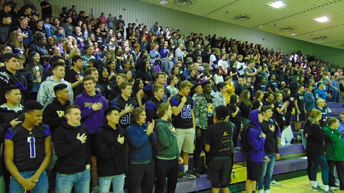 The fans filled out the bleachers for the FanQuest at Lake Braddock Secondary School.