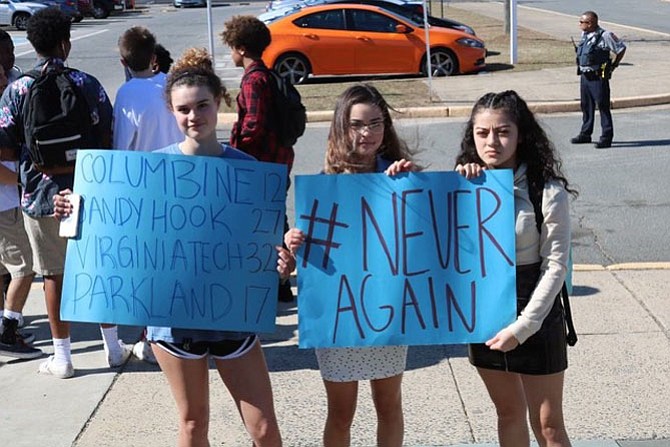 Students during a walkout.