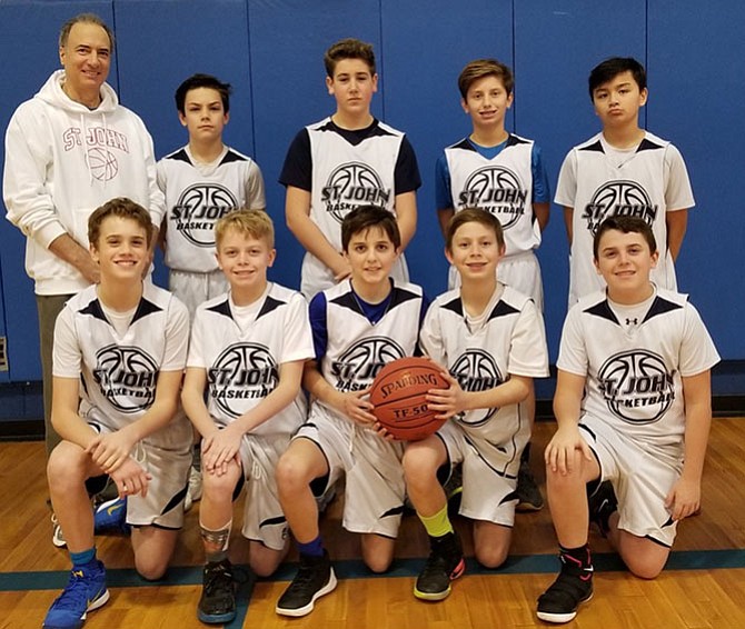 The seventh grade boys team of St. John the Beloved finished the season with a record of 12-1.