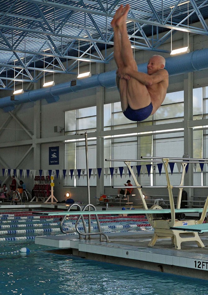 Kim Aderman competes in last year’s diving match.