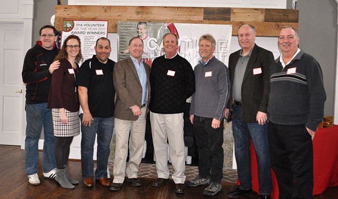 SYA Board of Directors, from left: Rob Lymburner, Rugby Commissioner; Susan Malkus, Field Hockey Commissioner; Damien LaRuffa, Lacrosse Commissioner; Jeff Stein, Vice President; Gary Flather, President; Bob Woodruff, Little League Commissioner; Dave Scanlon, Basketball Commissioner; and Brian Seeley, Babe Ruth Commissioner. (Not pictured: Pete Cuomo, Secretary; Bryan Hunt, Treasurer; Tammy McCarron, Cheerleading Commissioner; Ted Diacoumis, Football Commissioner; Erich Wiemann, Soccer Commissioner; Shashana Courtney, Softball Commissioner; Alonzo Davis, Track & Field Commissioner; Pat Alexander, Volleyball Commissioner and Ken Brown, Wrestling Commissioner.