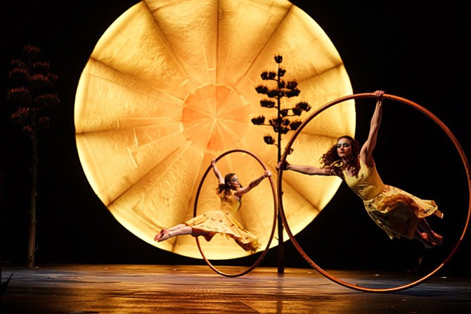 Performance of ‘Cyr Wheels’ at Cirque du Soleil’s ‘Luzia.’