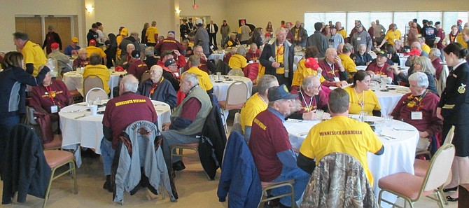 Honor Flight veterans from Minnesota dine at Edward Douglass White Council, Knights of Columbus, 5115 Little Falls Road.