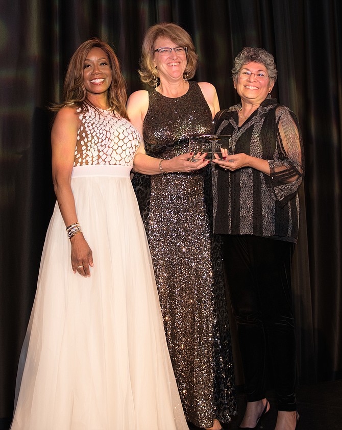 (From left) Charlene Wheeless, Best of Reston Co-Chair, Bechtel (2016 Best of Reston Honoree), 2018 Best of Reston Presenting Sponsor, Marybeth Haneline, Honoree and Leila Gordon (2016 Honoree), Reston Community Center, 2018 Best of Reston.