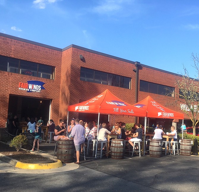 On a nice day, Fair Winds Brewing Company breaks out the tents, ropes off the parking lot and brew fans flock to the location.