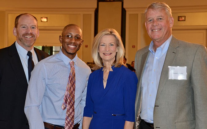 NBC4 Northern Virginia Bureau Chief Julie Carey was the emcee for the FACETS’ 30th Annual “Opening Doors” Breakfast. Carey was joined by FACETS Executive Director Joe Fay, Case Manager Robert Tindall (left) and Michael O’Reilly, chair of the Fairfax-Falls Church Partnership to Prevent and End Homelessness (right) before the start of the program.