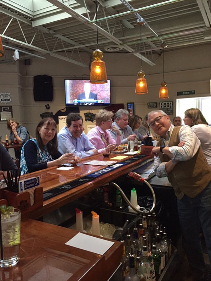 Candace and Greg Bovee, Laura and Zach Bumpus, and “bartender” Ken Chen pictured at the last year’s fundraiser, May 2017.