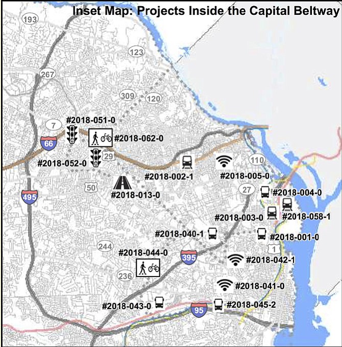 Transportation-related infrastructure candidate projects, requesting a total of $2.5 billion through FY23 from the Northern Virginia Transportation Authority (NVTA), are competing for $1.3 billion in funds actually available. That figure is reduced from $1.4 billion, as a result of recent action by the House of Delegates relating to dedicated funding for Metro. Alexandria has requested $88 billion for 6 projects, principally bus rapid transit (BRT) in the West End.