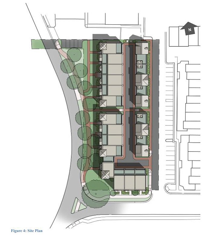 Concept rendering for the new townhouses at the Old Colony Inn.