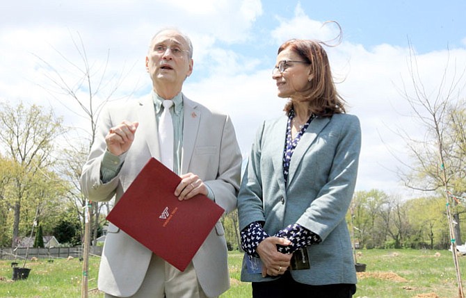 Joe and Mona Samaha lost their daughter, Reema, in the 2007 Virginia Tech shooting. Here are the couple at the dedication of a memorial garden in memory of those injured and killed at Chinquapin Park on April 16. 