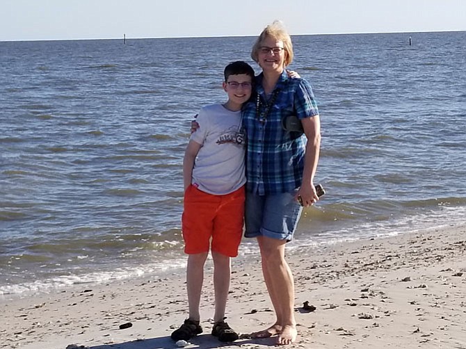 Spring Break 2018: Mom Cheryl Howell of Herndon with son Corbett Howell (11)  at the Gulf of Mexico during the Spring break 2018.