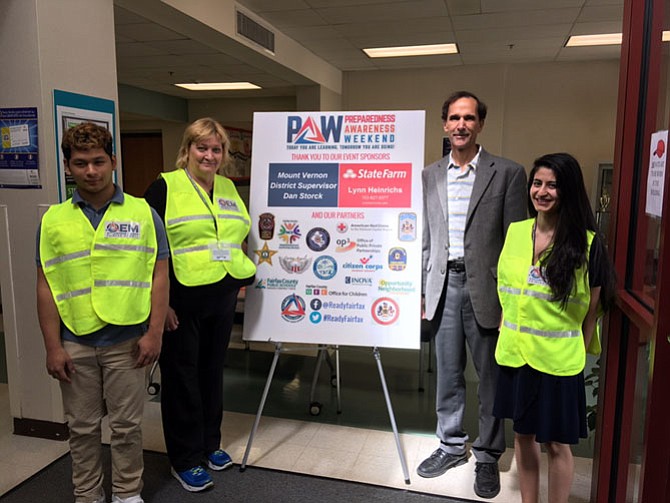 Mount Vernon District Supervisor Dan Storck with volunteers at the PAW – Preparedness Awareness Weekend at Gum Springs Community Center in Alexandria.