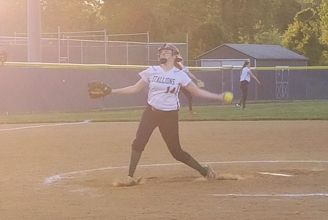 South County pitcher Cara Martin struck out 12 during the Stallions’ 3-1 victory over Lake Braddock on Tuesday.