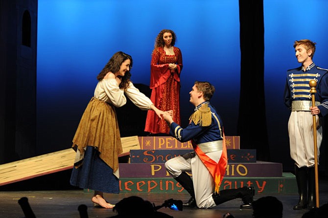 From left: Jena Richardson, Audrey Wever, Brenden Blackwell and Steven Sayers in the West Springfield High School's production of ‘Into the Woods.’