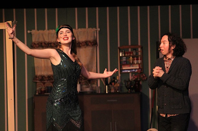 Belle Perkins and Ethan Chow in Wakefield High School’s production of “The Drowsy Chaperone” on May 5.