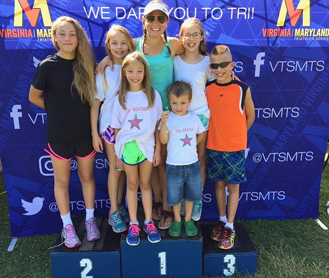 Rachel McCarthy of Vienna has her own personal cheering section with her six children when she competes. McCarthy was selected as an Ambassador for the sport of triathlon by USA Triathlon, the sport’s governing body.