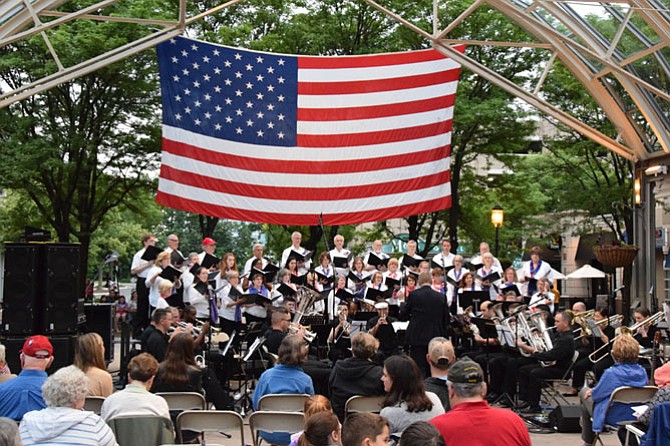 The Reston Chorale and Brass of the Potomac will present a free concert of patriotic music on A Star-Spangled Salute on Saturday, May 26 at Reston Town Center.