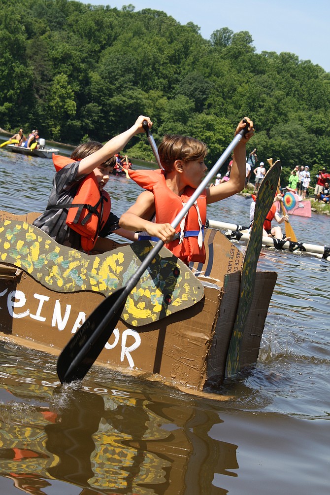 The anaconda-themed “Snakeinator” made it back to the beach, and the sailors kept dry in Cardboard Boat Regatta 2017.