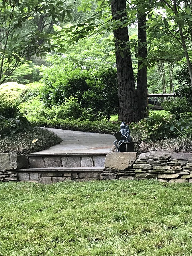 The Mansfield garden in Hunters Woods is set in the shade and previously had limited use of the backyard due to a slope.  See how things have changed.
