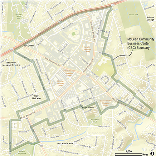 The 230-acre McLean Community Business Center, more commonly called downtown McLean, is focused around the intersection of Chain Bridge Road and Old Dominion Drive.