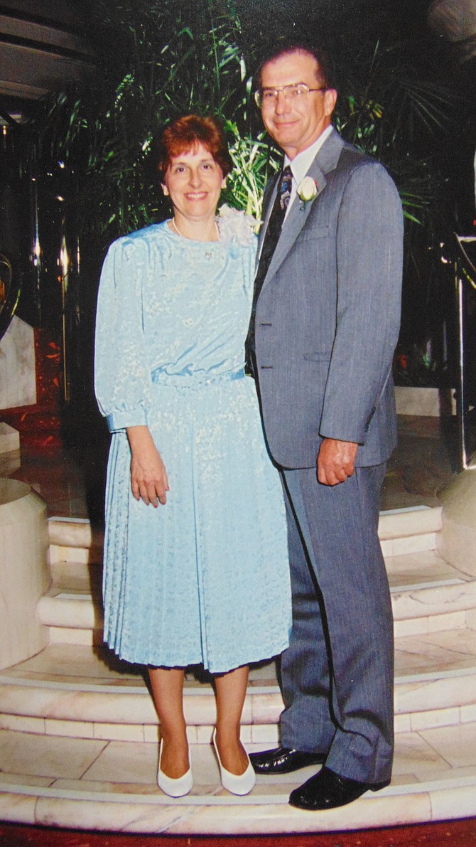 Larry and Fern Denholm at a 1995 floral convention.
