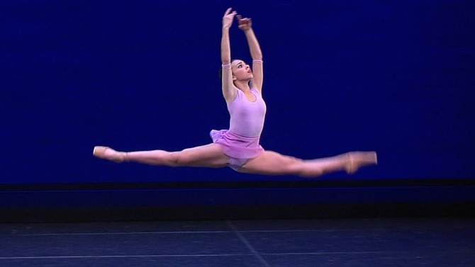 Emilie Gregory performing at YAGP in Philadelphia, where she placed top 12 in the Junior Contemporary Category.