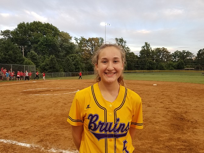 Lake Braddock senior Ally Kurland went 3 for 3 in her final high school game.