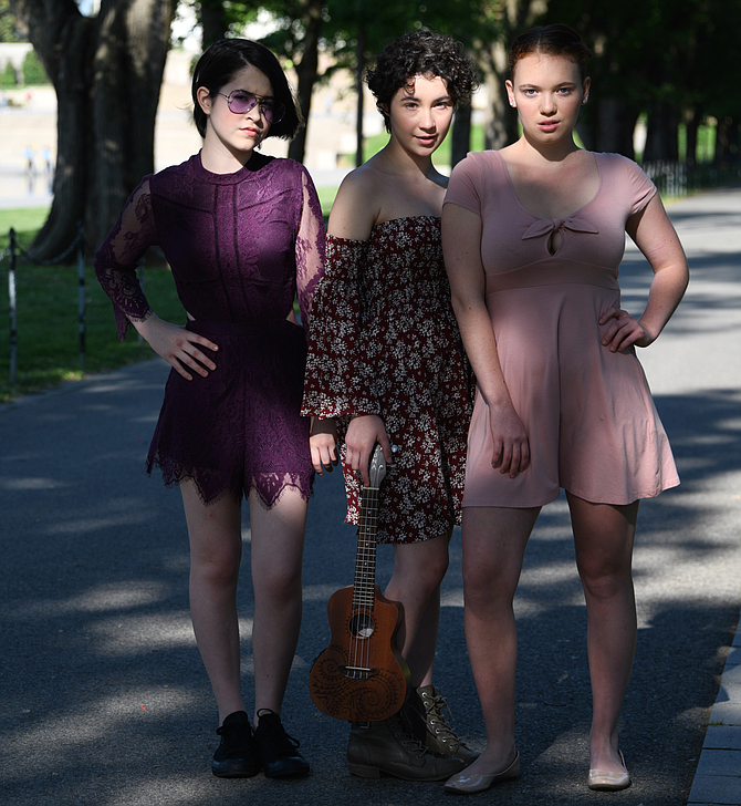 From left: Hannah Cameron, Mhairi Cameron, Morgan Smith. Hannah and Mhairi are sisters. Mhairi wrote the score of the musical, and Morgan wrote the script. All three girls are performing at the premiere, July 6.